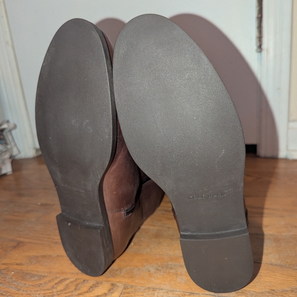 Cole Haan Brown And Black Leather Knee-High Riding Boots - Picture 11 of 12